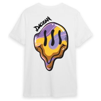 Camiseta Dacusan Music Blanca Cara feliz